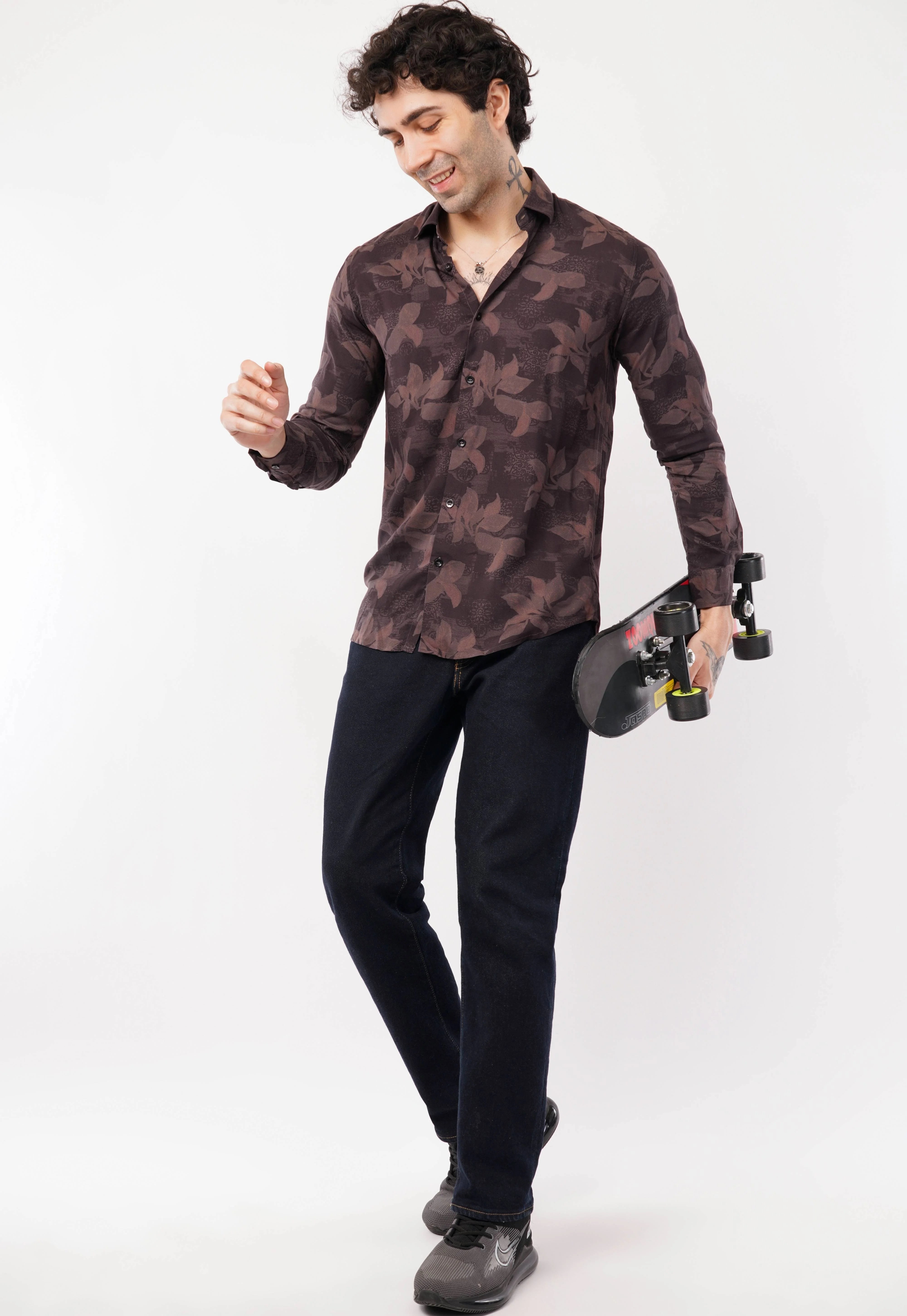 Espresso Flora Full Sleeve Shirt